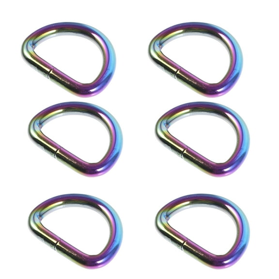 HEMOTON 10pcs Iron D Ring Buckles for Crafting Assorted Color Suitable for Purse Connecting and DIY