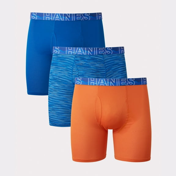 Hanes Men's Boxer Briefs 3-Pack X-Temp Stretch Underwear Gym Workout FreshIQ