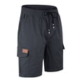 thumbnail image 3 of Fgvctg Work Shorts for Men Casual Stretch Waist Cargo Shorts Dressy Classic Fit Elastic Waist Summer Hiking Work Pants Waistband Loose Drawstring Short with Pockets,Dark Gray,M, 3 of 5
