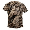 thumbnail image 4 of ZCFZJW 3D Horse Print T-Shirts for Men Big and Tall Regular Fit Casual Summer Short Sleeve Western Shirts Vintage Print Daily Vacation Tees Tops Multicolor#02 XXL, 4 of 6
