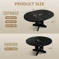thumbnail image 3 of iPormis 59" Extendable Round Dining Table for 6, Modern Kitchen Table with Sturdy Wooden Base, Dining Room Table with Thickened MDF Board, Perfect for Small Space, Black, 3 of 9