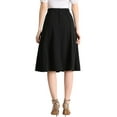 thumbnail image 3 of INSPIRE CHIC Women's High Waist Knit A-Line Pleated Fared Skirt XS Black, 3 of 7