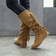 thumbnail image 4 of Summer Saving Clearance AXXD Low-Heeled Mid-Calf Boots,Walking Shoes womens Winter Boots Christmas For Teacher Fall Autumn Booties Knee-High Boots For Reduced Price, 4 of 9