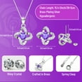 thumbnail image 4 of Eternal Rose with Necklace Earrings Set Birthday Gifts for Women Mom Preserved Real Flowers Mothers Day Valentines Day Gifts Anniversary Jewelry Sets for Women Grandma Wife Girlfriend Her (Purple), 4 of 9