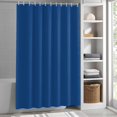 thumbnail image 6 of Shower Curtains for Bathroom-72"x72",Minimalism Solid Navy Blue Waterproof Bath Curtain Grommet Shower Curtain Set with Hooks, 6 of 9