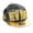 Black/Gold, variant on New York Faux Leather Flat Bill Snap Back Hat Cap