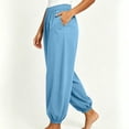 thumbnail image 4 of Hurxie Baggy Wide Leg Pants Womens Barrel Pants Mid Waisted Balloon Pants with Pockets Light Blue,XL, 4 of 6