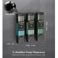 thumbnail image 4 of Luxspire Shampoo and Conditioner Dispenser, No Drill Wall Mounted Shower Soap Dispenser 3 Chamber with Waterproof Labels, Easy Refill Soap Dispenser for Bathroom Hotel Kitchen, Black, 4 of 9