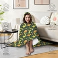 thumbnail image 4 of Wearable Blanket,DarkGreen Cartoon Dinosaurs Eggs Pattern Hooded Wearable Flannel Blanket for Adults & Teens,Winter Poncho Shawl Wrap Cape Cozy Anti-Pill,50"x60", 4 of 5