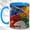 Blue, variant on Gem Art Dragon Coffee Mug, Fantasy Dragon Mug, Ceramic 11 oz