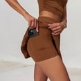 thumbnail image 3 of Women's High Waist Pleated Athletic Skort with Built-in Shorts- Small, Brown, 3 of 6