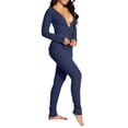 thumbnail image 2 of Mialoley Combinaison de Sommeil pour Femmes Manches Longues Col en V Imprimé Pyjama de Noël, 2 of 3