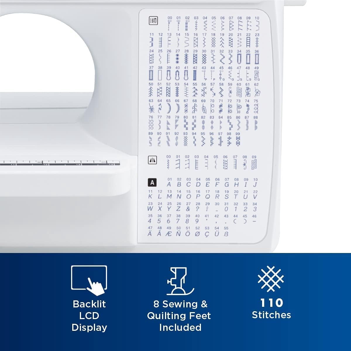 Brother XR9550 Computerized Sewing and Quilting Machine, 165 Built-In Stitches, Wide Table, Hardcase for Carrying and Storage, Premium Sewing Thread 6-Pack and 5-Piece Sewing Machine Needles