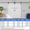 thumbnail image 6 of 60" x 84" Double Sliding Barn Door with Installation Hardware Solid Manufactured Wood Primed Surface Paintable Closet Pantry Doors, 6 of 8