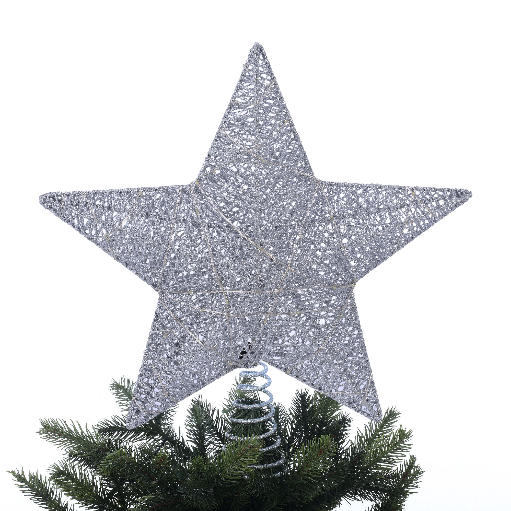 Holiday Time 15 inch LED Silver Star Christmas Tree Topper - image 2 of 5