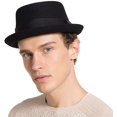 thumbnail image 2 of Pork Pie Hat Wool Felt Men's Porkpie Breaking Bad Hats Flat Top Mens Fedora, 2 of 5