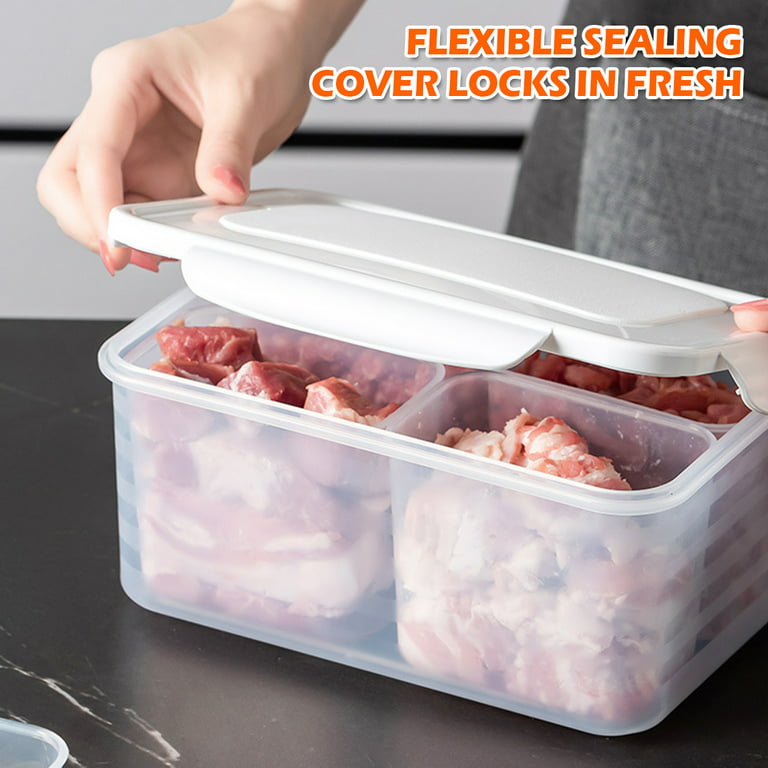 INNOVATIVE LIFE Sealed 4 Compartment Snackle Box Container, Divided Food  Serving Trays & platters with Lid for Snack, Fruit, Vegetable, Fish, Meat