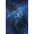 thumbnail image 2 of A ringed planet orbits near a beautiful nebula in space Poster Print, 2 of 2