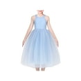 thumbnail image 1 of Robe Fille Bleue Col Halter Fête Dentelle Tulle Élégante Sans Manches 8 Ans, 1 of 7