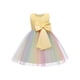 thumbnail image 1 of Vestido Para Niñas, Ropa Para Niñas Pequeñas, Hilo De Red De Color Para Niños Pequeños, Lazo, Fiesta De Cumpleaños, Vestido De Flores, Vestidos Para Niños, Amarillo Odeerbi  LM103-8659, 1 of 9