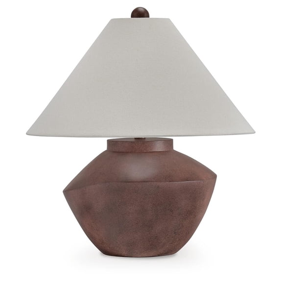 Signature Design by Ashley Honsworth Poly Table Lamp, Antique Red-Brown Finish, Empire Shade