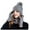 Grey, variant on 3 Pcs Winter Satin Silk Lined Beanie Hat Long Knit Scarf Touchscreen Wool Gloves Set for Women Men