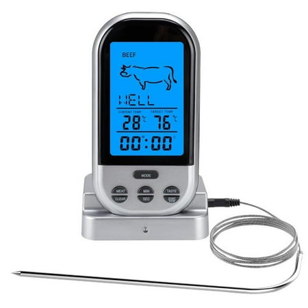 

Ruibeauty Food Meat Oven BBQ Thermometer Digital Wireless Remote Probe Cooking Set Grill