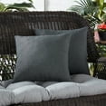 thumbnail image 4 of Greendale Home Fashions 17'' x 17'' Reversible Outdoor Throw Pillow, Set of 2, Carbon, 4 of 5
