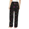 thumbnail image 3 of Naloa Heart and Stars Print Women’s Ultra-Soft Comfy Pajama Lounge Pants with Pockets & Drawstring, 3 of 8