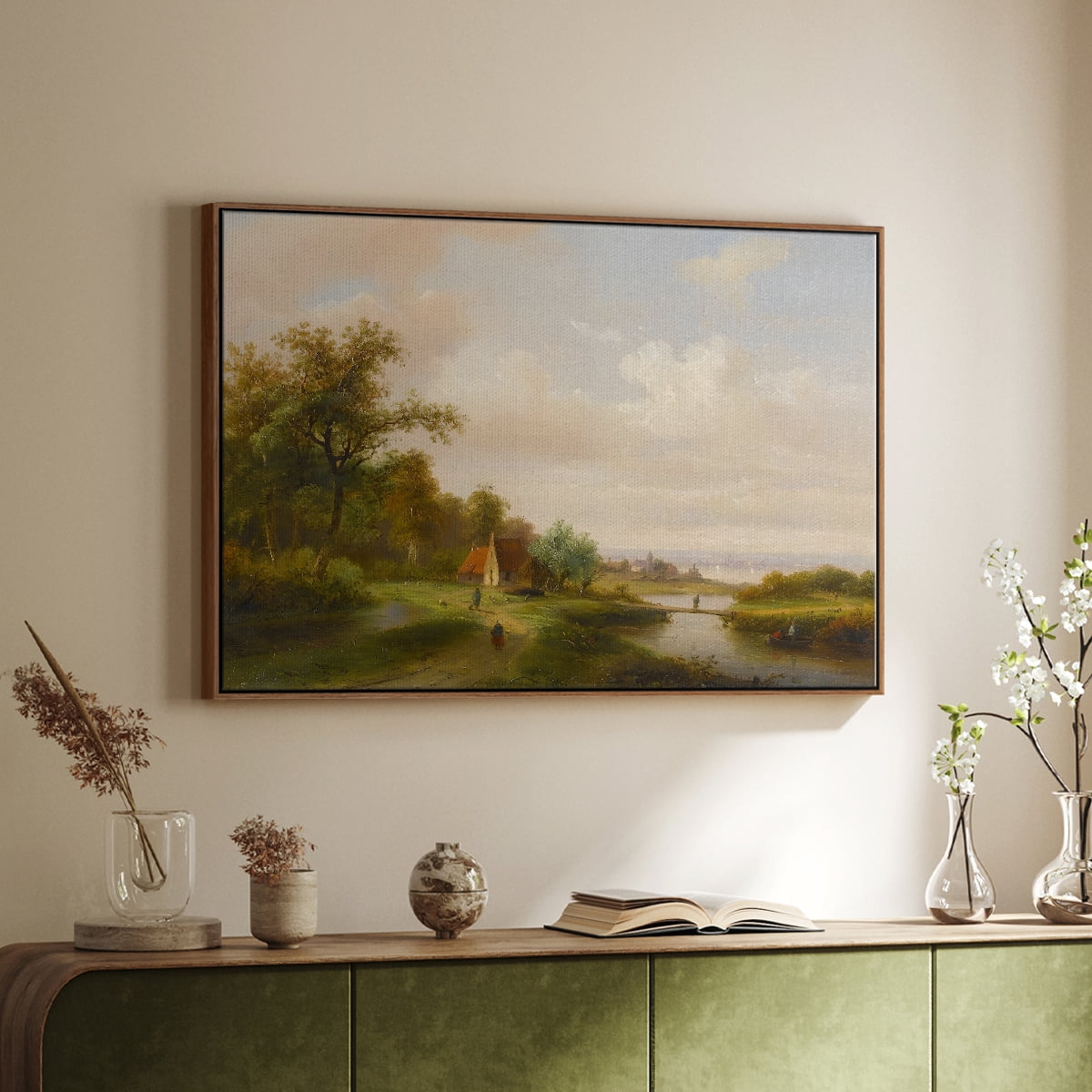 Vintage Animal Print-XII By Wexford Home Framed in Walnut Wood Gallery Wrapped Canvas 25 in. x 37 in.