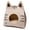 Brown, variant on Touchcat 'Kitty Ears' Travel On-The-Go Collapsible Folding Cat Pet Bed House With Toy