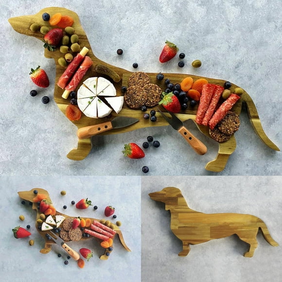 Boreal Craft Dog Shaped Cutting Board Dog Dinner Plate Cute Christmas Dinner Plate Family Party Convenient Food Tray 40cm Place Mates for Tables round Living Room End Table Mats Dining Table And Mat