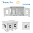 thumbnail image 3 of Costway Arenero para Gatos Casita-Mesita de Noche para Animales con Dobles Puertas y Ventanas Entrada Casita Decorativa Blanco81 x 53 x 49 cm, 3 of 9