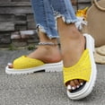 thumbnail image 5 of Fesfesfes Women's Rhinestone Open Toe Thick-Soled Sandals Comfortable Casual Spring Summer Fashionable Versatile Slip-On Lightweight Shoes for Outdoor Wear(Yellow,US 9), 5 of 7