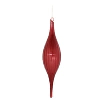 Melrose Ribbed Drop Glass Christmas Ornaments - 10.5" - Red - 6ct