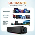 thumbnail image 5 of Delton SB200 20W Bluetooth Soundbar, Dual-Powered Hi-Fi Stereo Computer Speakers with Rich Bass, 10Hrs Playtime, 30ft Bluetooth Range, Aux Connection Perfect for Windows, PC, Laptops, Phones - Black, 5 of 8