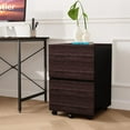 thumbnail image 2 of Bestier Mobile 2 Drawer File Cabinet with 10 Free A4 File Holders, Brown, 2 of 5