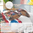 thumbnail image 2 of 3 Piece Puerto Rico Flag Duvet Cover Set Queen Size,Microfiber Comforter/Quilt Cover with Corner Ties and 2 Pillowcases,Farmhouse Retro Flowers American Flags All Season Bedding with Zipper Closure, 2 of 8