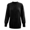 thumbnail image 5 of FDGIU Casual Crewneck Sweater for Women, Loose Fit Ribbed Knit Pullover, Long Sleeve Comfy Knit Casual Wear Top, 5 of 5