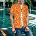 thumbnail image 6 of KLL Orange Glitter for Men's Baseball Shirts,Short Sleeve Casual Shirts Button Down Shirt for Men Beach Summer Wedding Shirt-4X-Large, 6 of 7