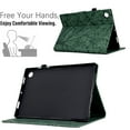 thumbnail image 4 of Tablet Case for Samsung Galaxy Tab A9 8.7" 2023 SM-X110 / SM-X115, Embossed Tree Pattern PU Leather Book Style Smart Auto Wake/Sleep Cover with Stand Card Slots Magnetic Clasp Shockproof Case, Green, 4 of 10