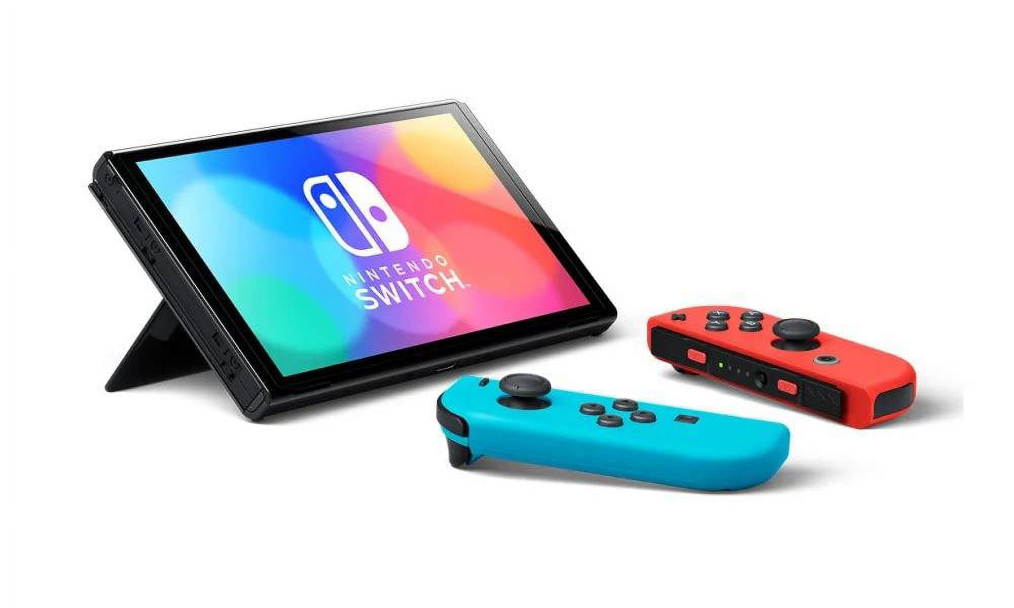 Nintendo Switch OLED (Neon Red/Blue) with Crash Bandicoot 4