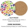 thumbnail image 5 of Round Drink Coasters, 4 Pcs Animal Footprints Absorbent Ceramic Coaster with Cork Base for Coffee Cups Housewarming Gift for Home Decor, 5 of 5