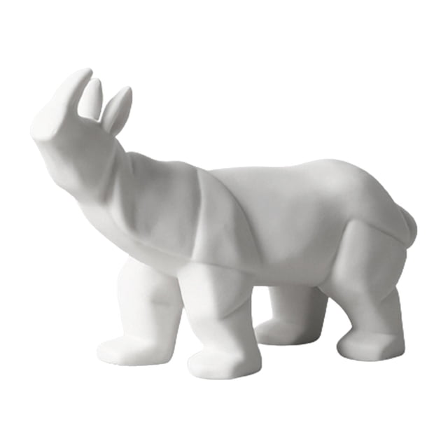 Estatua de rinoceronte y elefante, adorno artesanal para estantería de dormitorio.