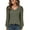 Green, variant on Cogild Women V-Neck Ribbed Knit Sweaters for Womens with Puff Lace Long Sleeves Shirts Top for Office Everyday Wear