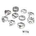 thumbnail image 3 of Rings for Women Womens 10Pcs/Set Vintage Silver Stack Above Knuckle Blue Set Ring, 3 of 4