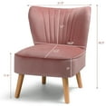 thumbnail image 3 of Costway 3pcs Accent Chairs and Side Table set 2pcs Velvet Sofa Round Sofa Table, 3 of 10