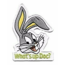 Looney Tunes Bugs Bunny What's up Doc 3.25 Inches Tall Embroidered Iron on Patch