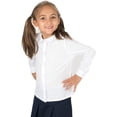 thumbnail image 3 of Leveret Kids & Toddler Girls Long Sleeve Uniform Cotton Dress Shirt White (Size 5 Years), 3 of 4