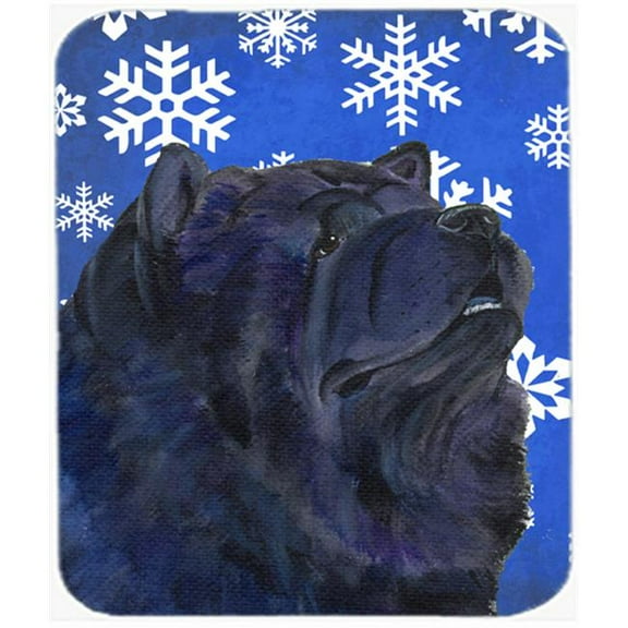 Chow Chow Winter Snowflakes Holiday Mouse Pad, Hot Pad or Trivet